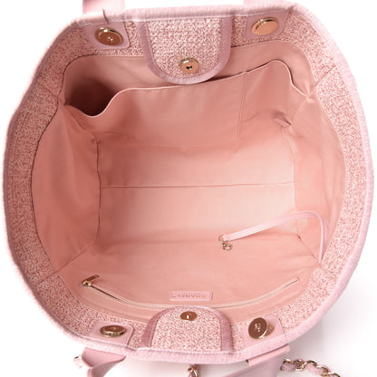 Chanel Straw Lurex Large Deauville Tote Pink 5 of 10