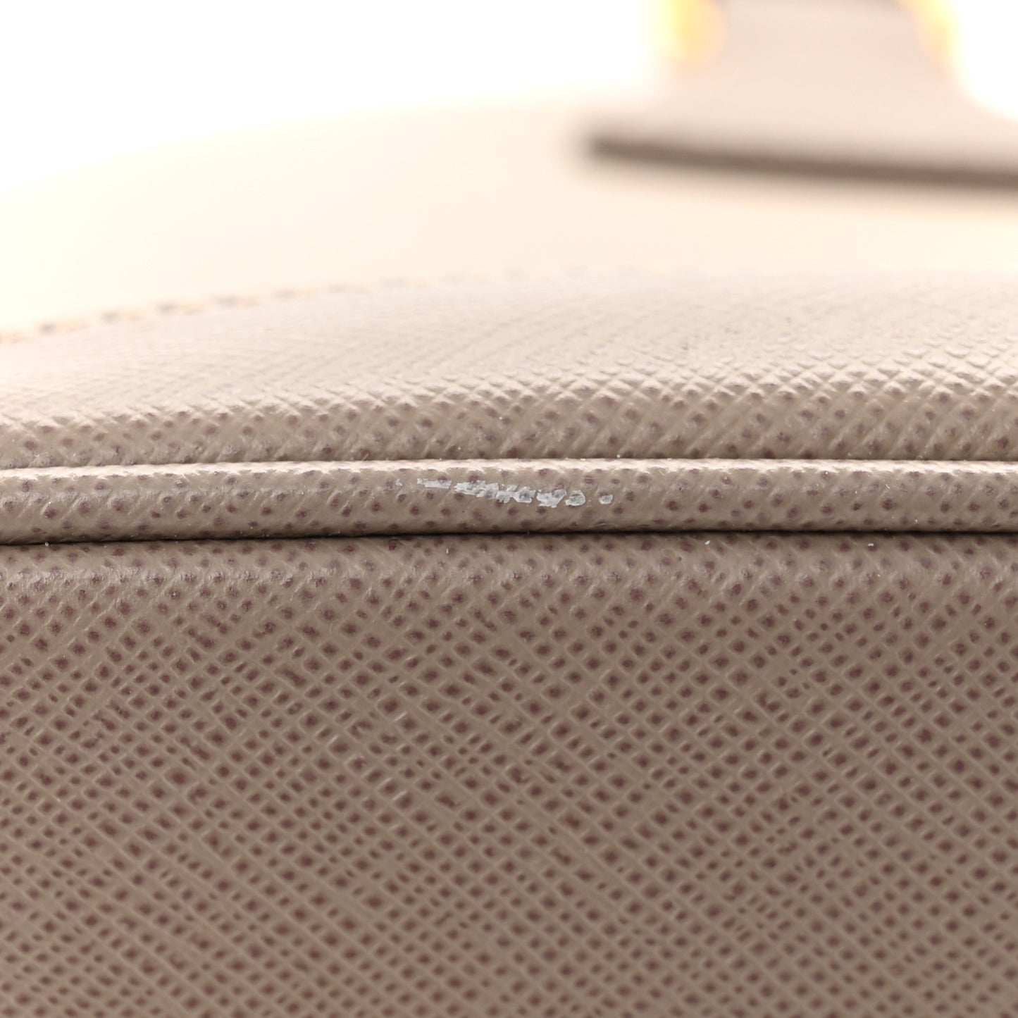Saffiano Lux Bi-Color Promenade Dome Tote Pomice Argilla