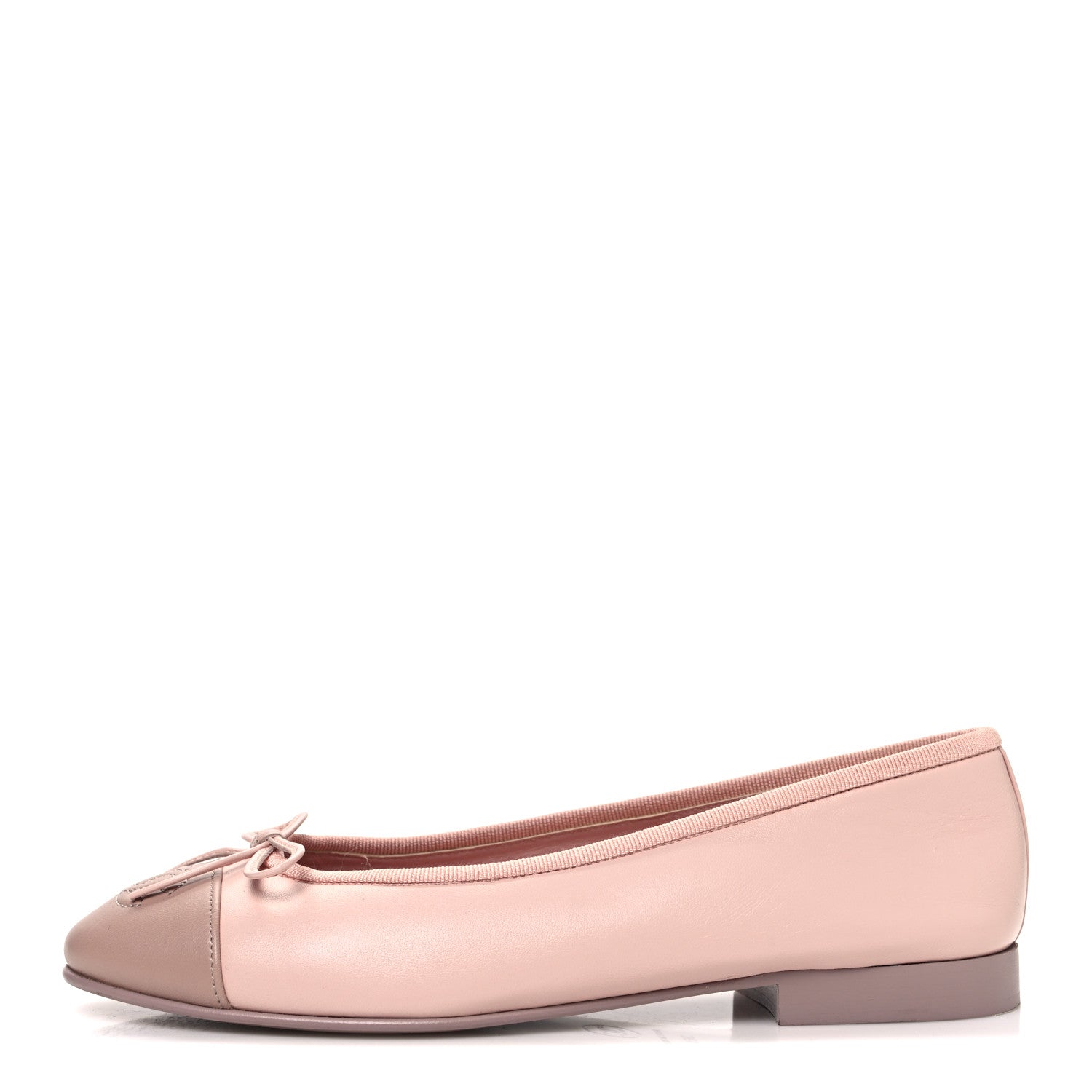 Chanel Lambskin Cap Toe CC Ballerina Flats 36.5 Light Pink Dark Pink 1 of 11