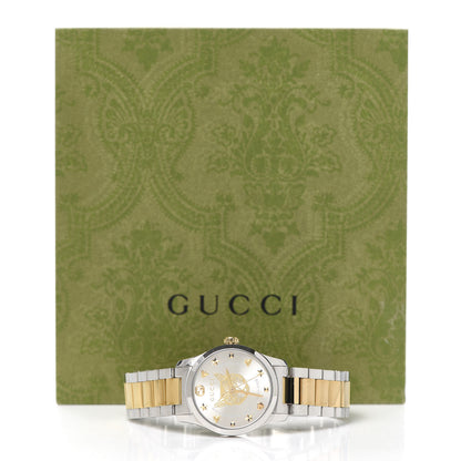 Gucci Stainless Steel 27mm G-Timeless Two Tone Cat Quartz Watch 6 of 6