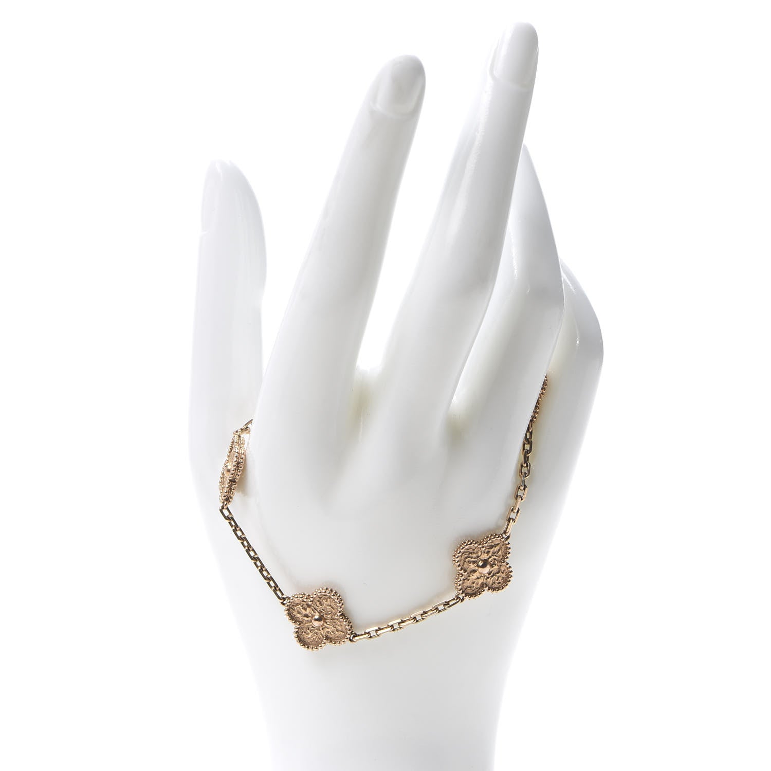 Van Cleef & Arpels 18K Rose Gold 5 Motifs Vintage Alhambra Bracelet 2 of 7