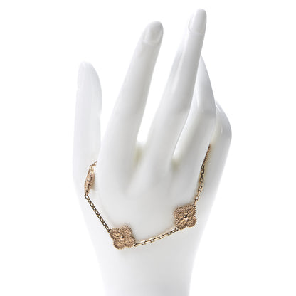 Van Cleef & Arpels 18K Rose Gold 5 Motifs Vintage Alhambra Bracelet 2 of 7