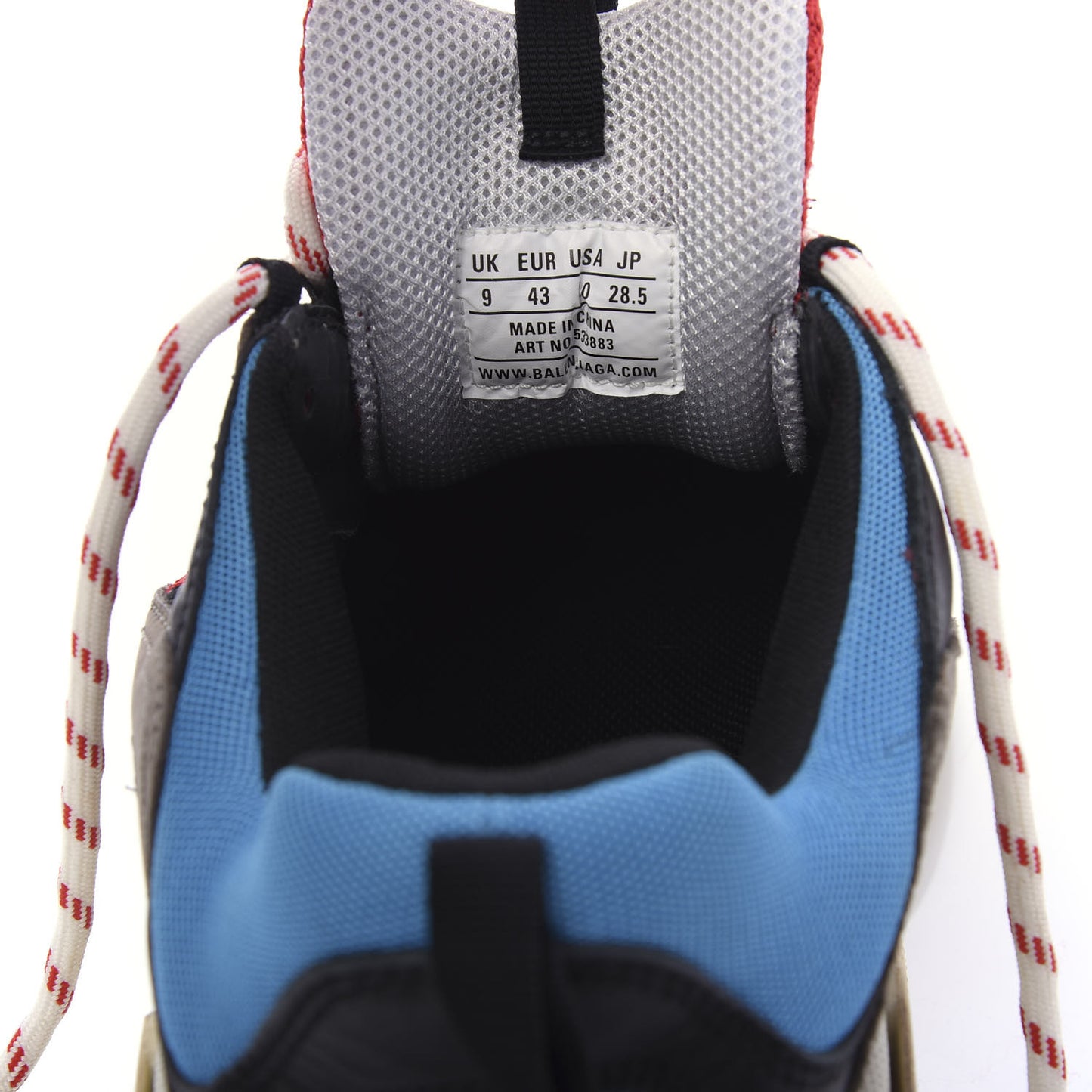 Mesh Nubuck Mens Triple S Sneakers 43 Bleu Gris Rouge