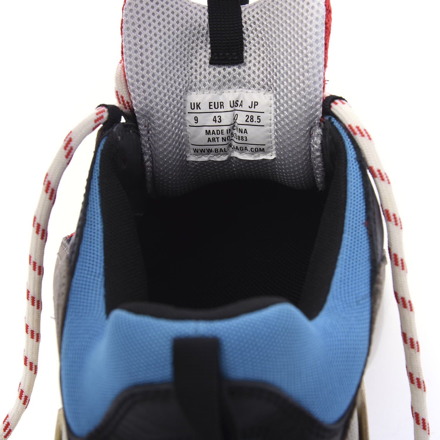 Balenciaga Mesh Nubuck Mens Triple S Sneakers 43 Bleu Gris Rouge 8 of 8