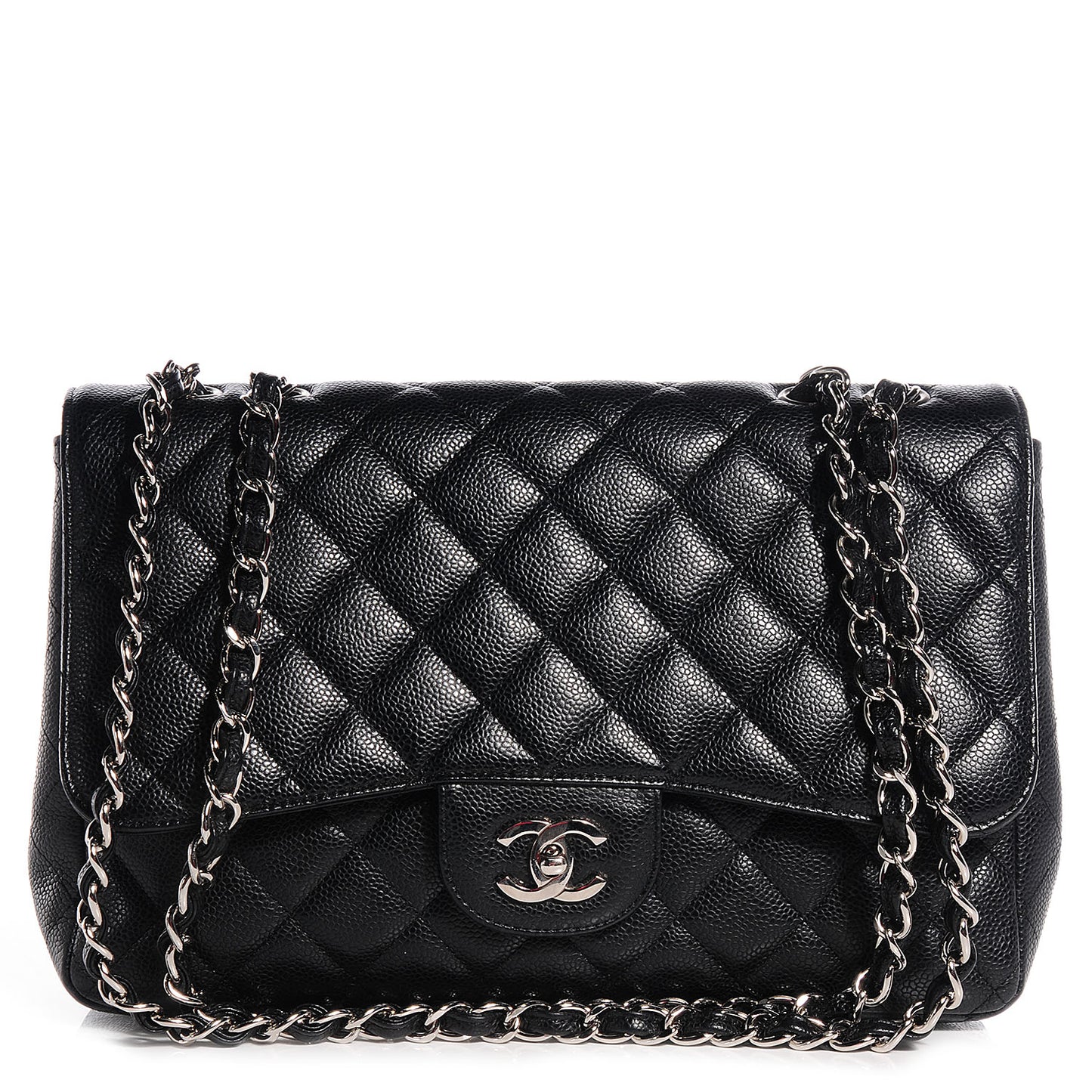 Caviar Jumbo Single Flap Black