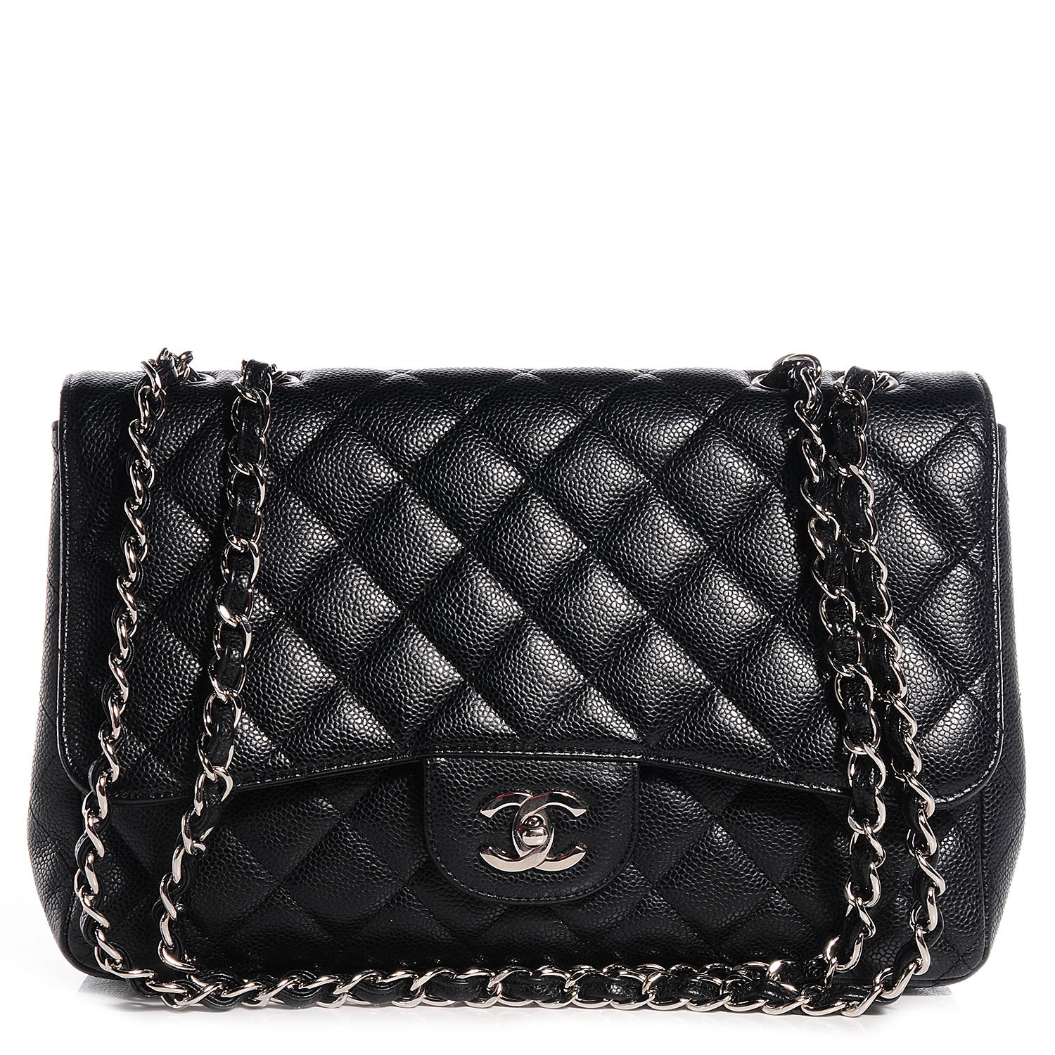 Chanel Caviar Jumbo Single Flap Black 1 of 8
