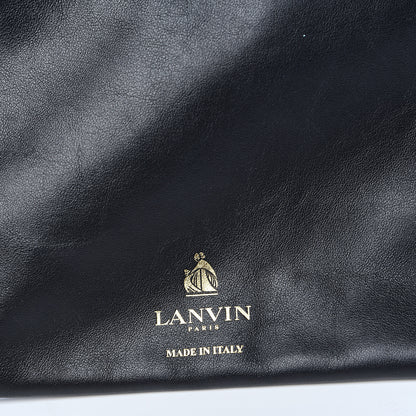 Lanvin Smooth Calfskin Small Fringe Shopper Tote Black 7 of 15