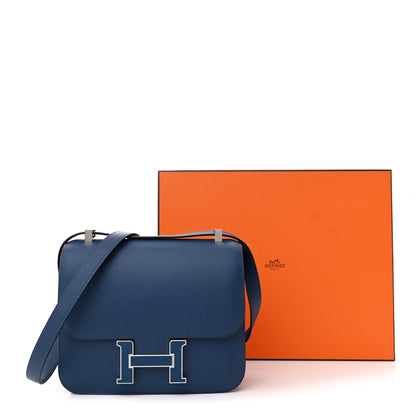 Hermes Epsom Enamel Constance 24 Deep Blue 14 of 14