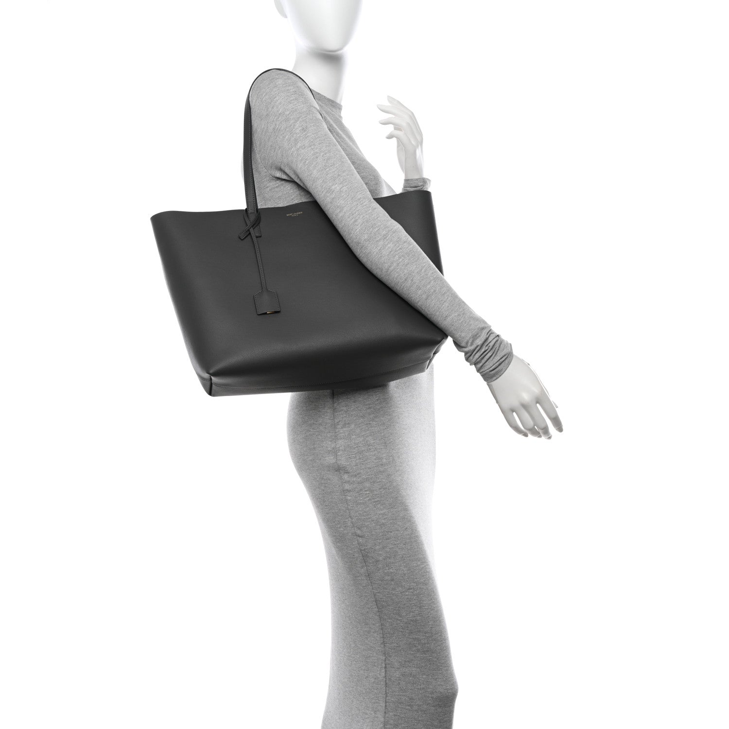 Saint Laurent Calfskin Large Shopping Tote Storm 2 of 11