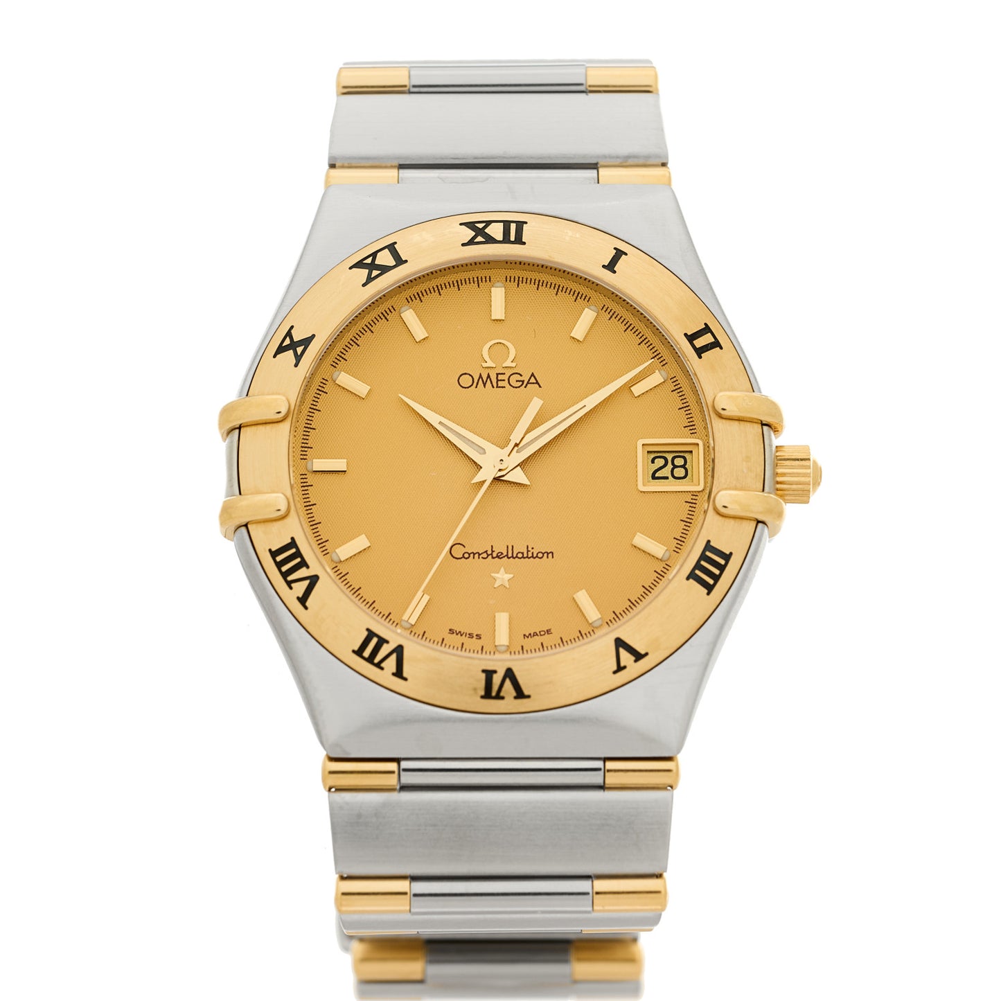 Stainless Steel 18K Yellow Gold 33mm Constellation Quartz Watch Champagne 1312.10