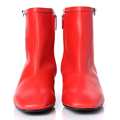 Hermes Calfskin Power Ankle Boots 38 Rouge Vif 2 of 9