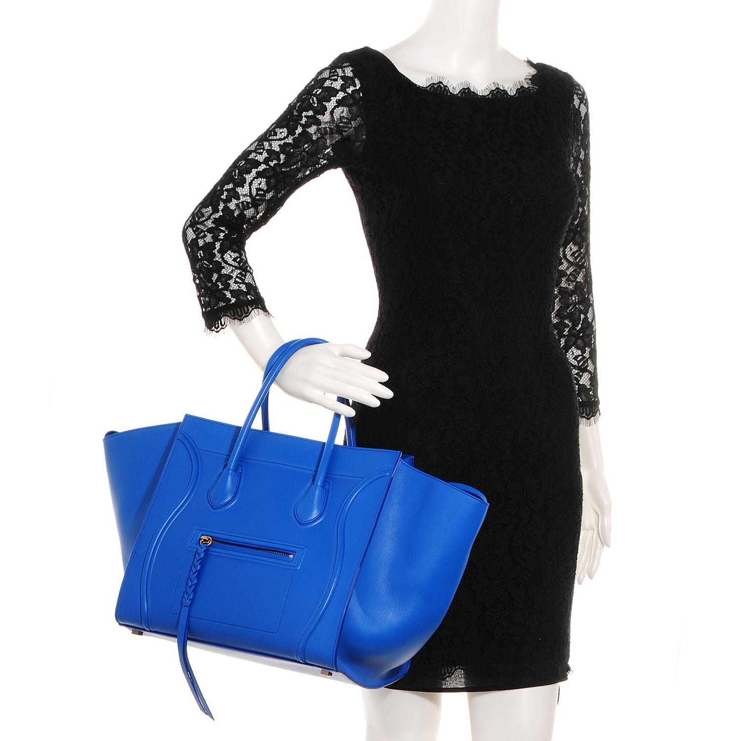 Celine Smooth Calfskin Medium Phantom Luggage Electric Blue 2 of 8