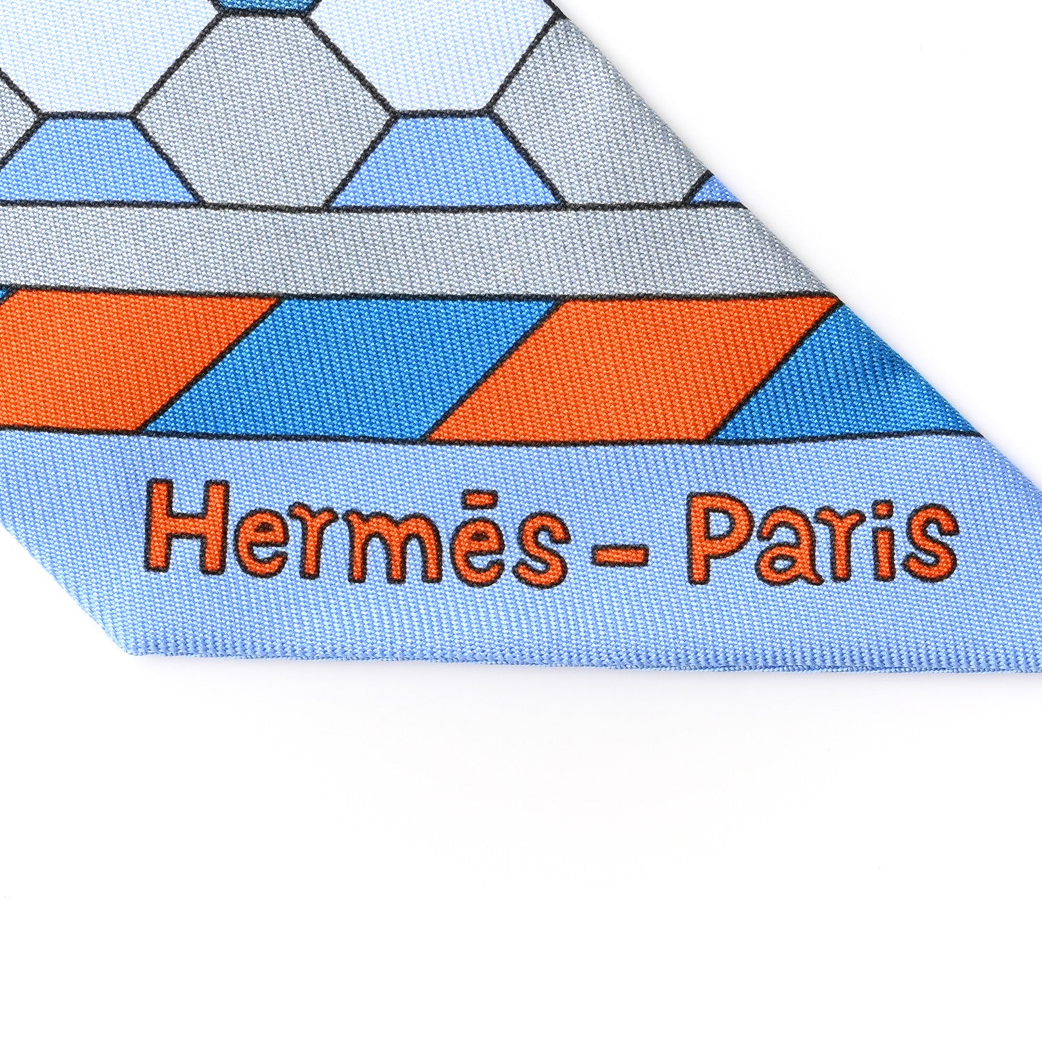 Hermes Silk Les Murmures de la Foret Twilly Bleu Jean Orange 2 of 4