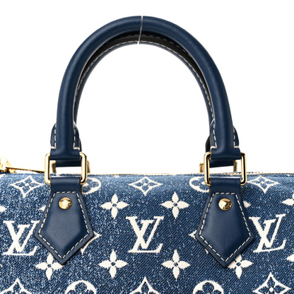 Louis Vuitton Monogram Jacquard Denim Speedy Bandouliere 25 Bleu 7 of 9