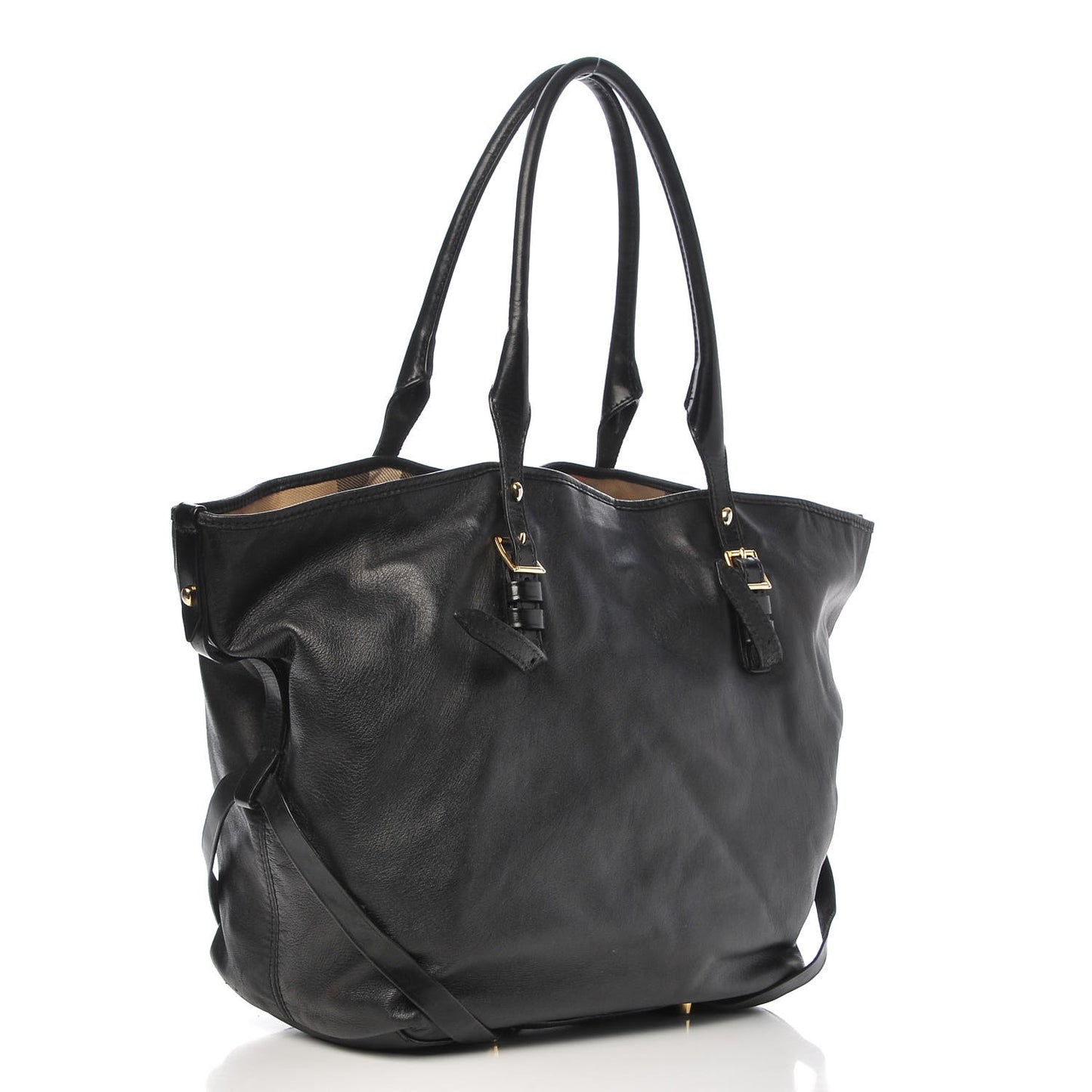 Lambskin Medium East West Tote Black