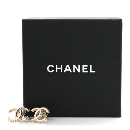 Chanel Metal Crystal CC Earrings 5 of 5