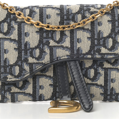 Christian Dior Oblique Nano Saddle Chain Pouch Blue 8 of 14