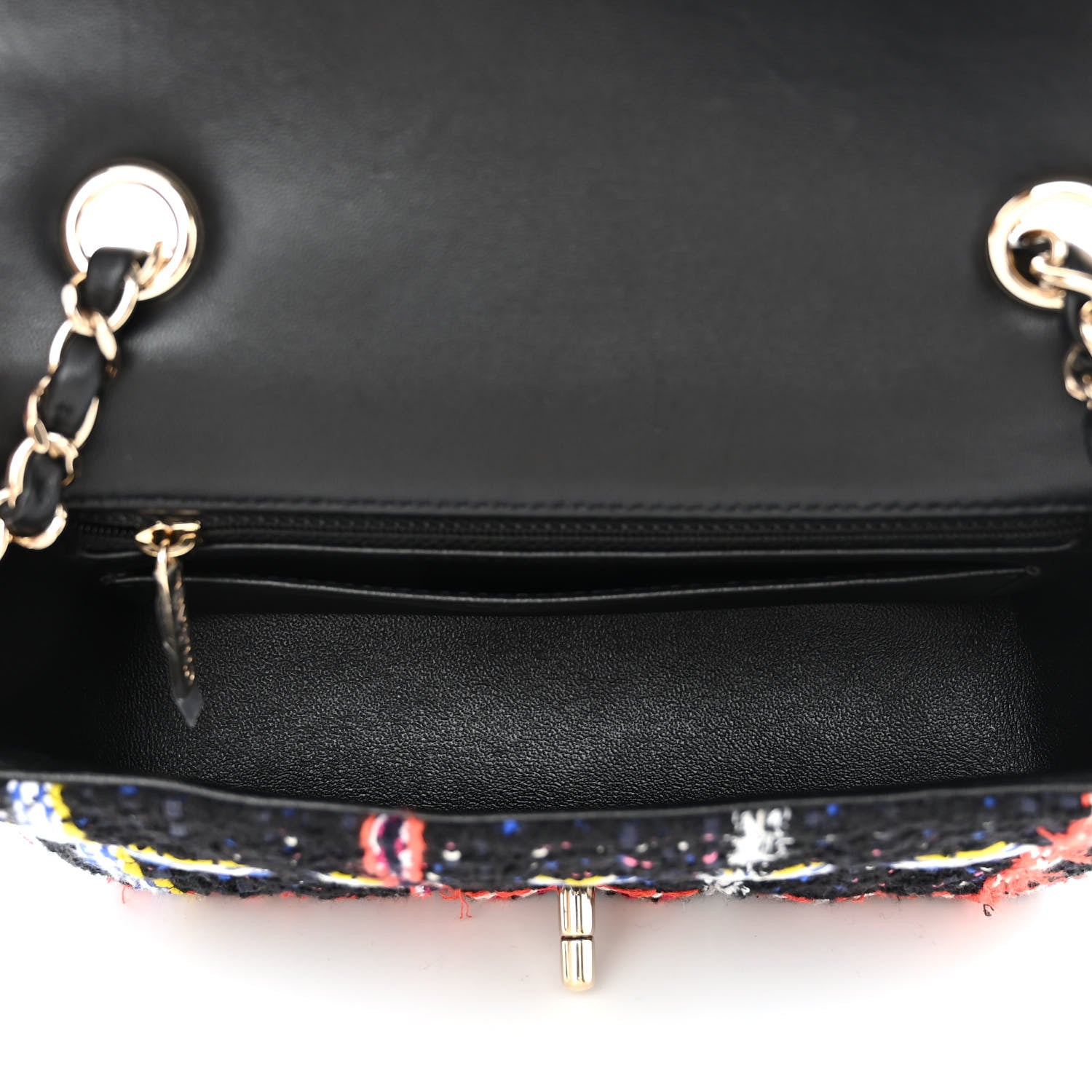 Chanel Tweed Quilted Mini Rectangular Flap Black Multicolor 5 of 10