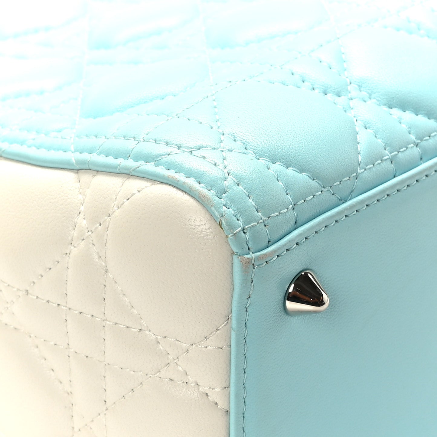 Lambskin Cannage Medium Tri-Color Lady Dior Blue Green