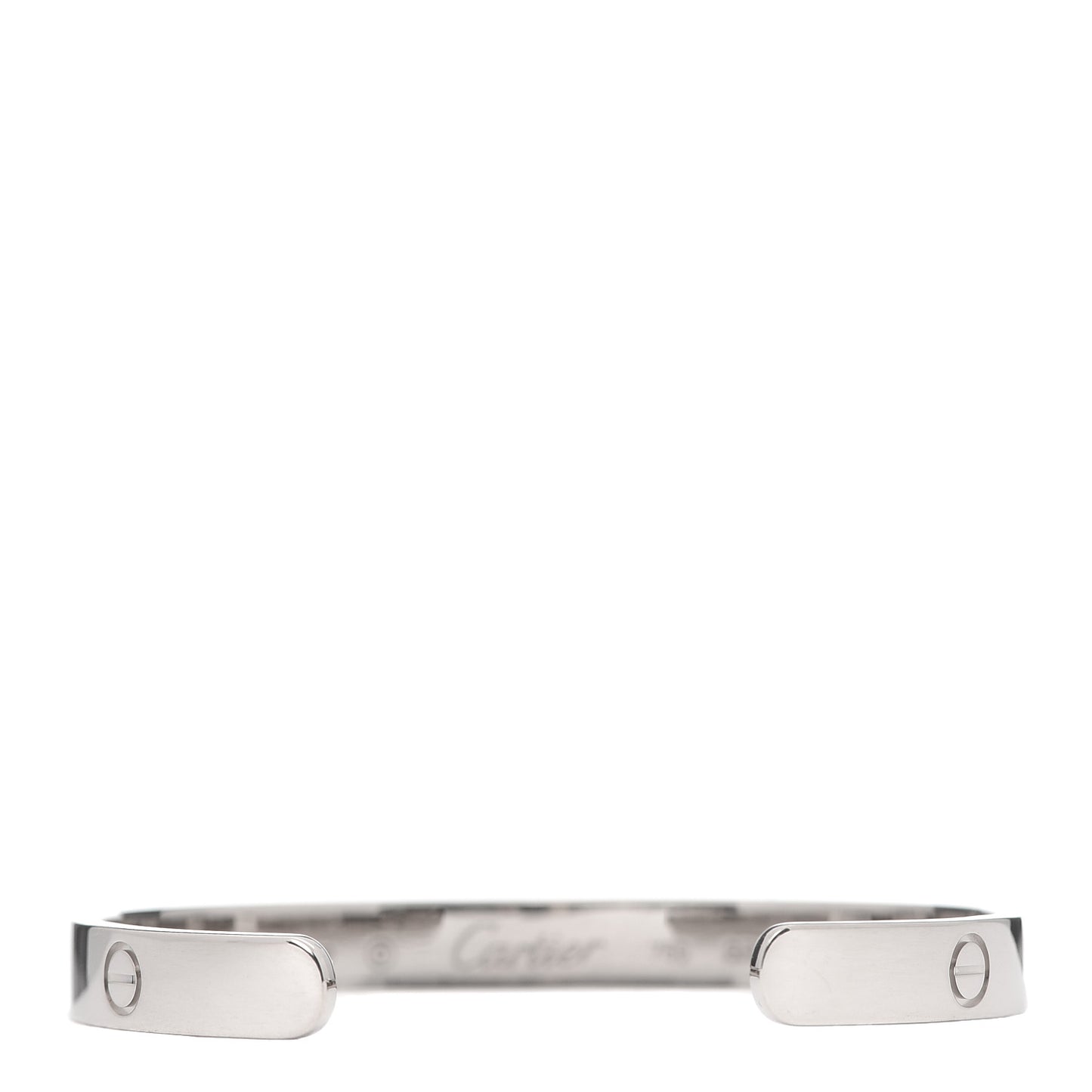 18K White Gold LOVE Cuff Bracelet 17