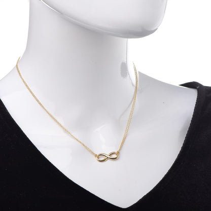 Tiffany 18K Yellow Gold Infinity Double Chain Pendant Necklace 2 of 7