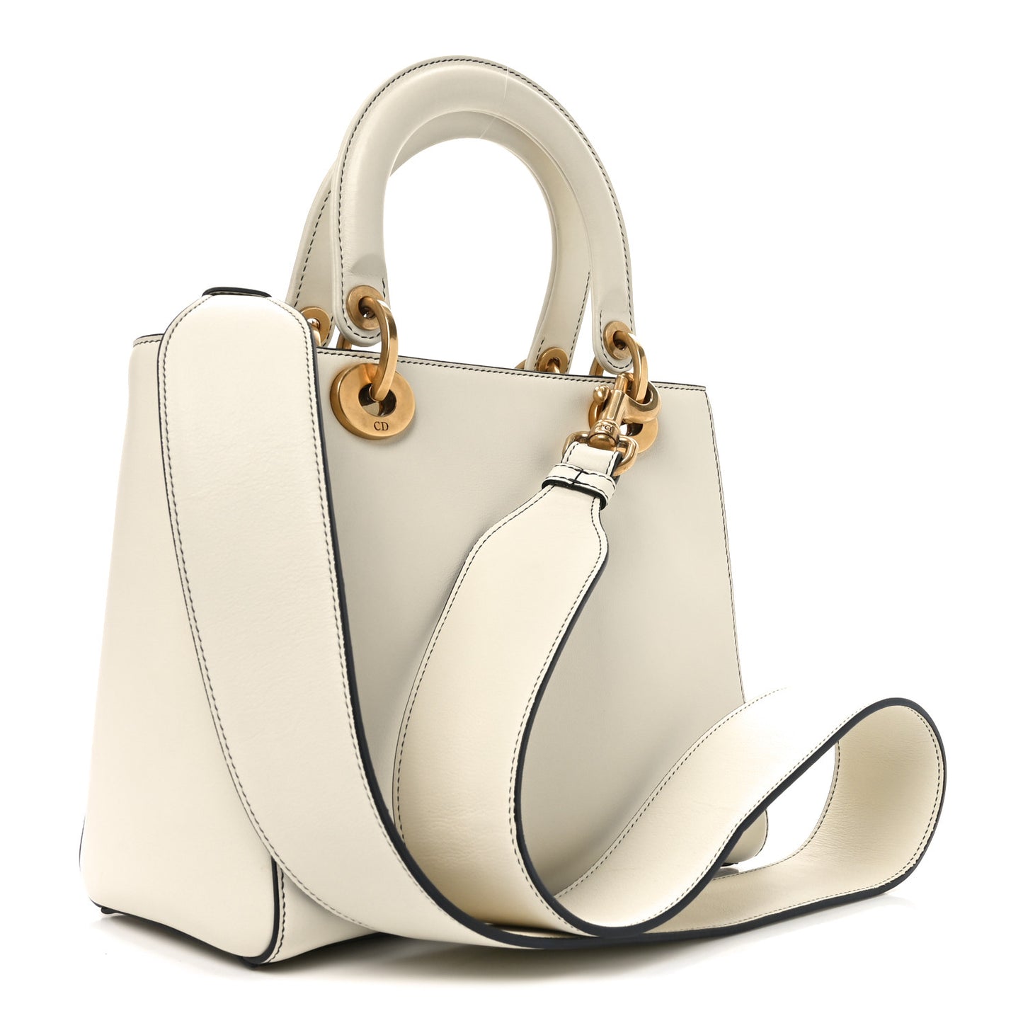 Calfskin Niki De Saint Phalle Medium Supple Lady Dior Off White