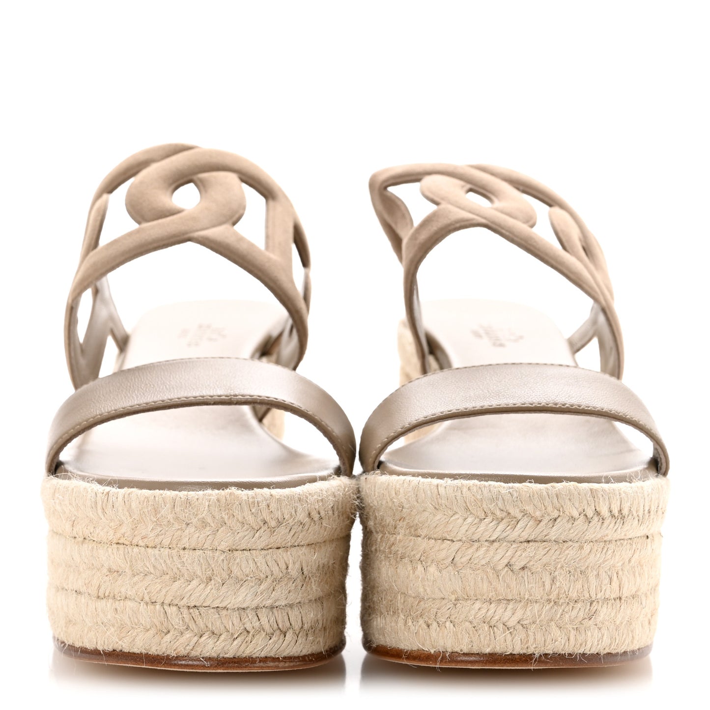 Suede Goatskin Ithea 30 Espadrille Wedge Sandals 37 Beige Sable