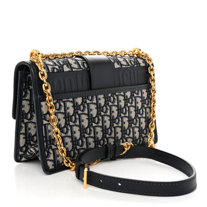 Christian Dior Oblique 30 Montaigne Chain Flap Bag Blue 3 of 9