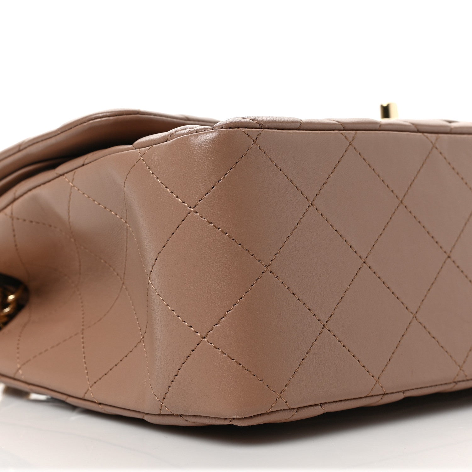 Chanel Lambskin Quilted Jumbo Double Flap Dark Beige 7 of 8