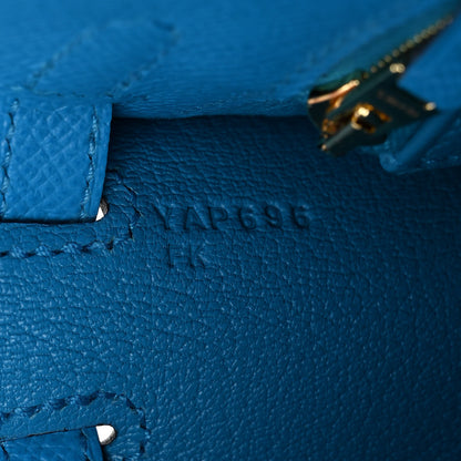 Hermes Epsom Kelly Sellier 25 Bleu Frida 7 of 10