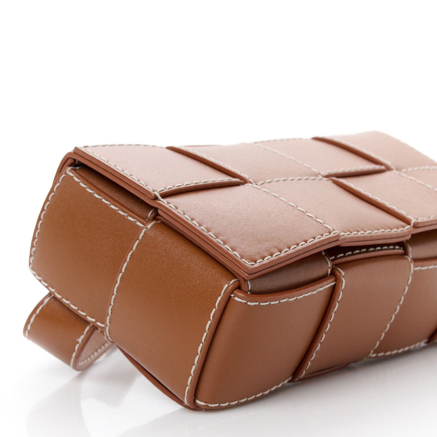 Bottega Veneta Calfskin Maxi Intreccio Mini Cassette Belt Bag Wood 9 of 11