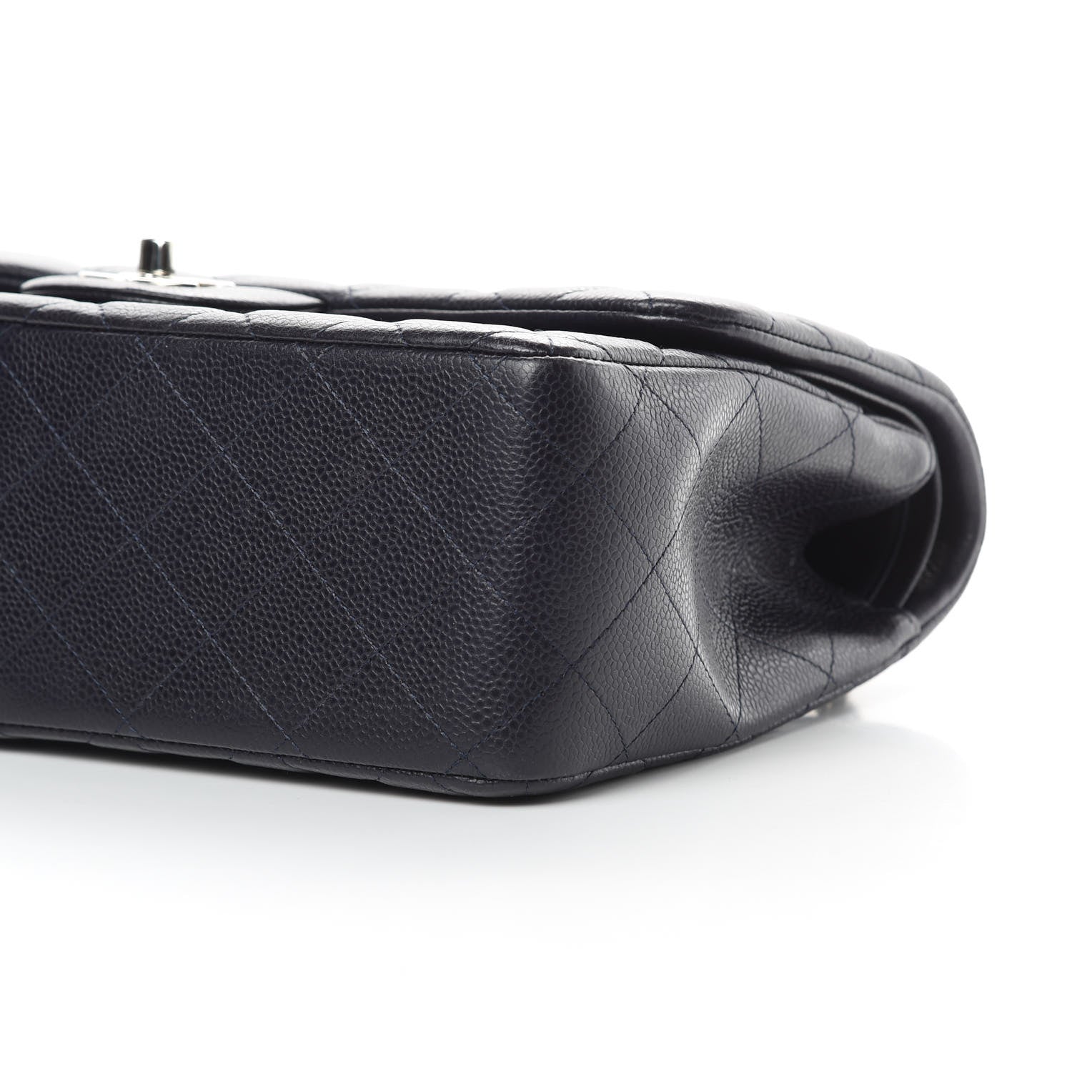 Chanel Caviar Quilted Jumbo Double Flap Navy Blue 10 of 12
