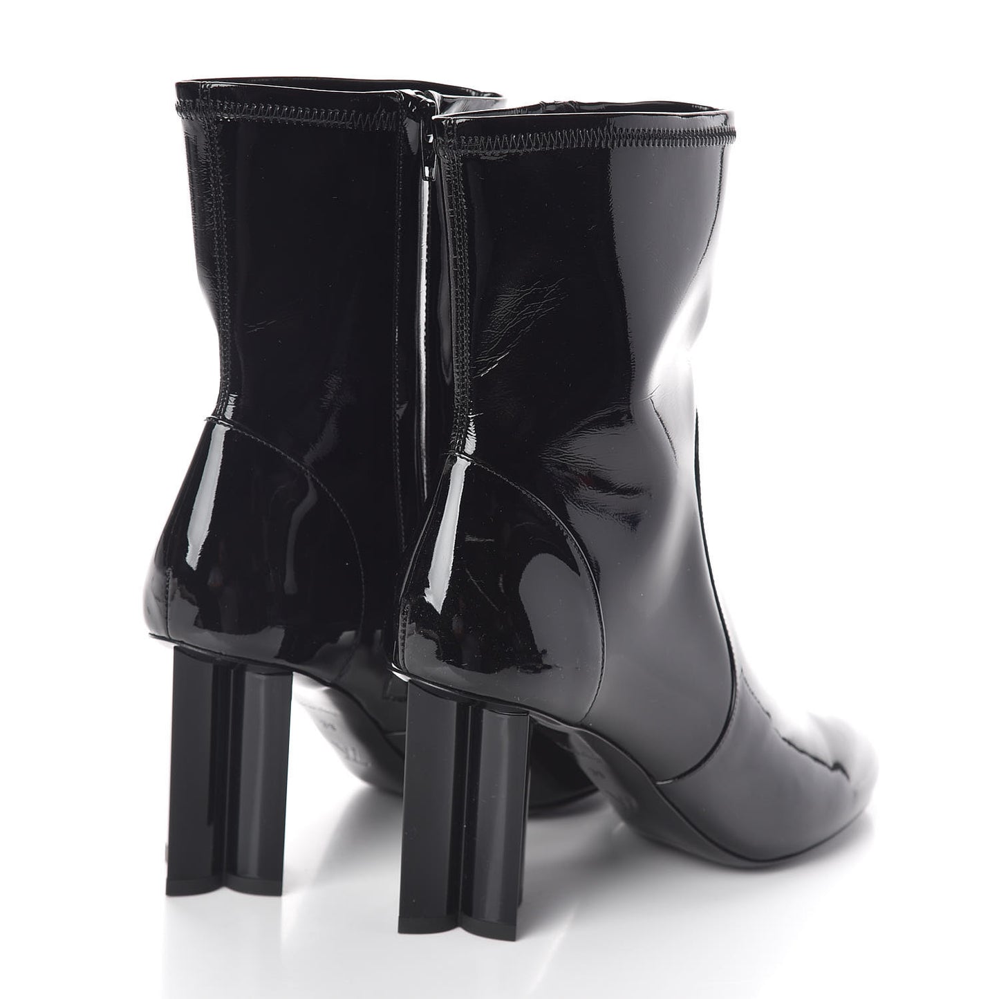 Patent Silhouette Ankle Boots 39 Black