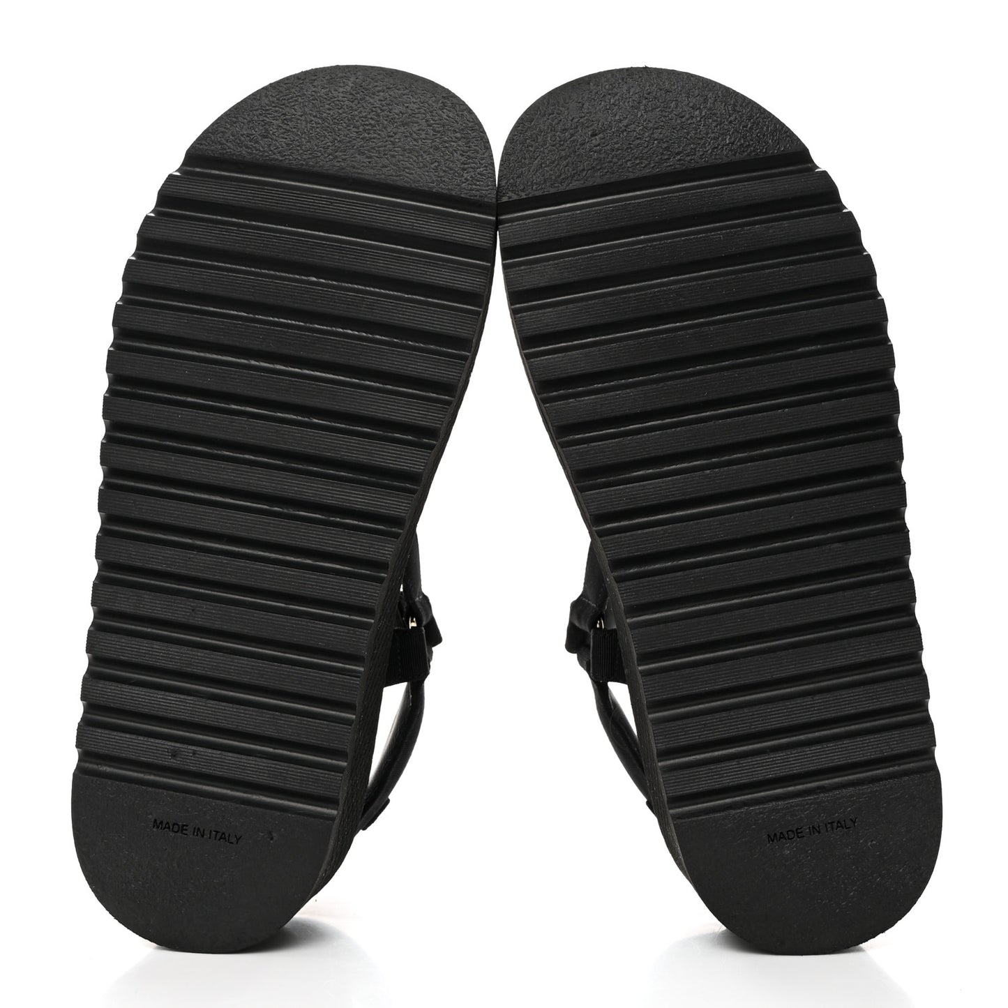 Grosgrain Logo Platform Sandals 36 Black