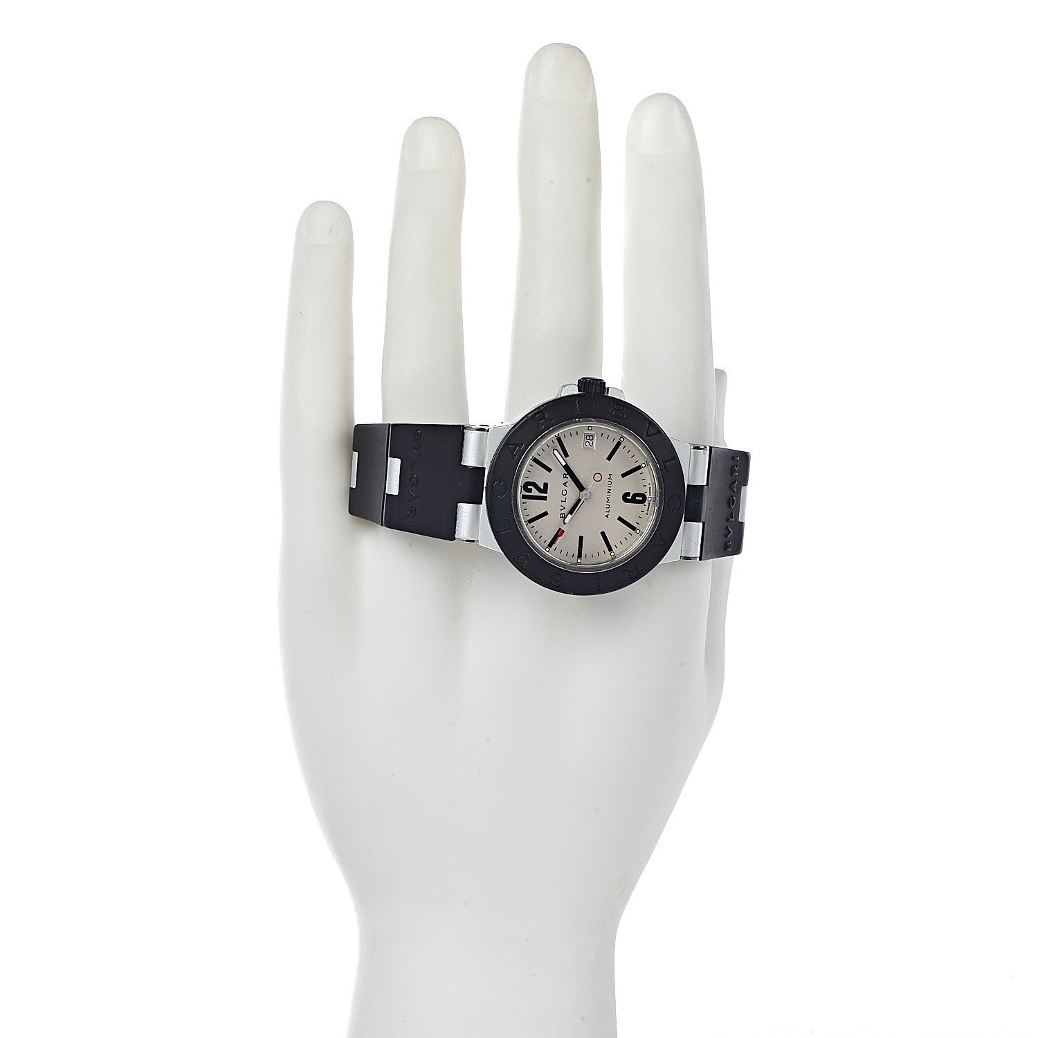 Bulgari Aluminum Rubber 38mm Diagono Quartz Watch 2 of 7