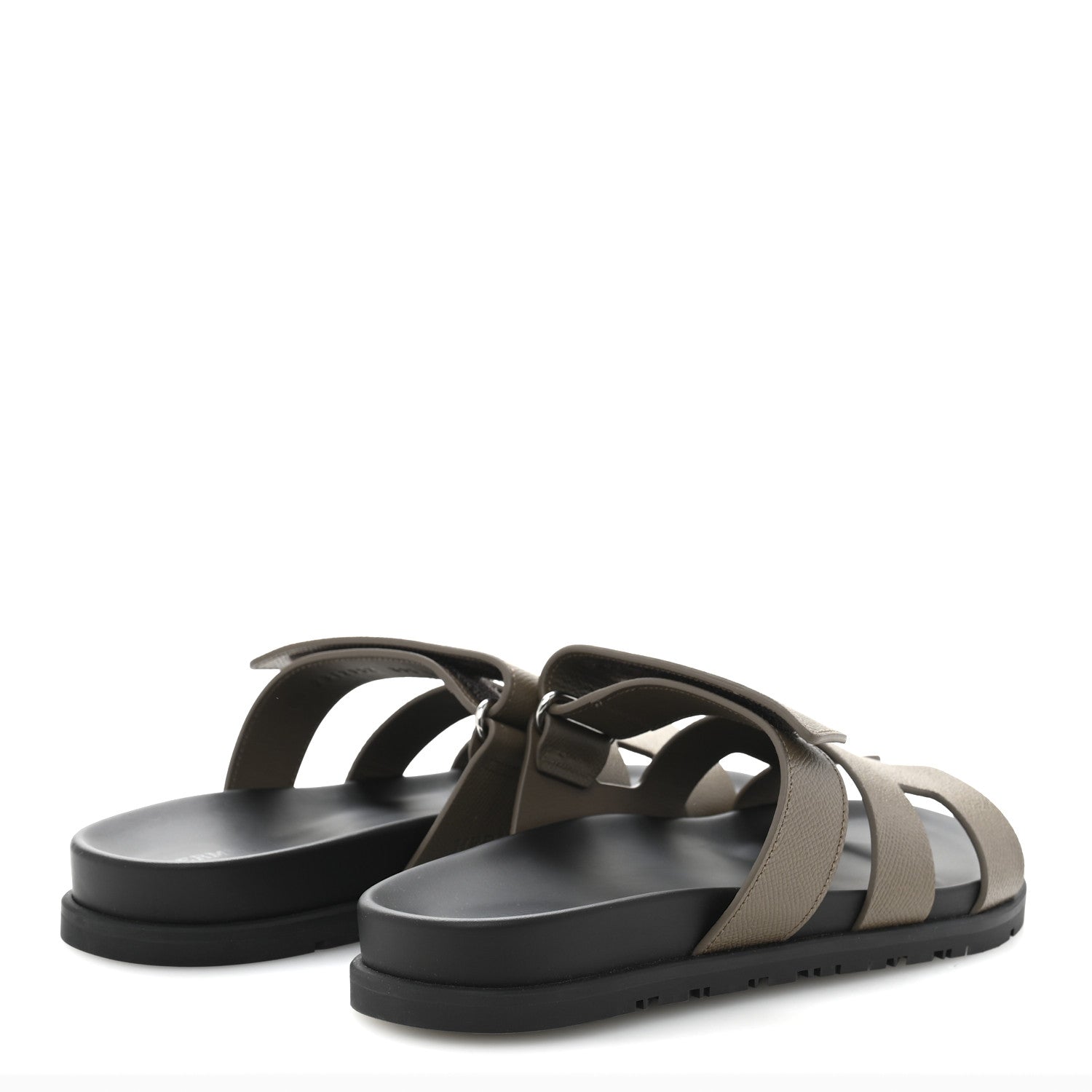 Hermes Epsom Womens Chypre Sandals 39.5 Etoupe 5 of 10