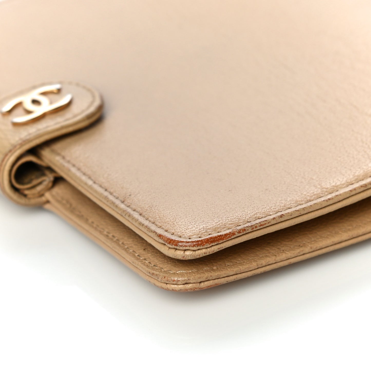 Goatskin Small Ring Agenda Planner Beige