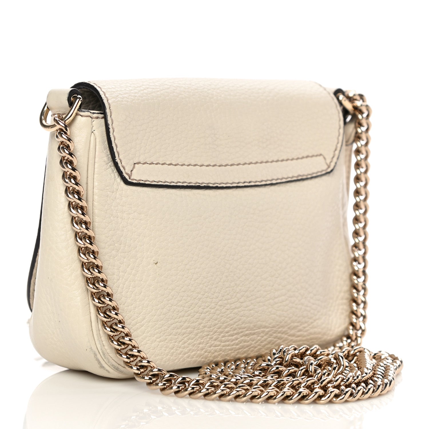 Gucci Pebbled Calfskin Small Soho Flap Crossbody Off White 2 of 21