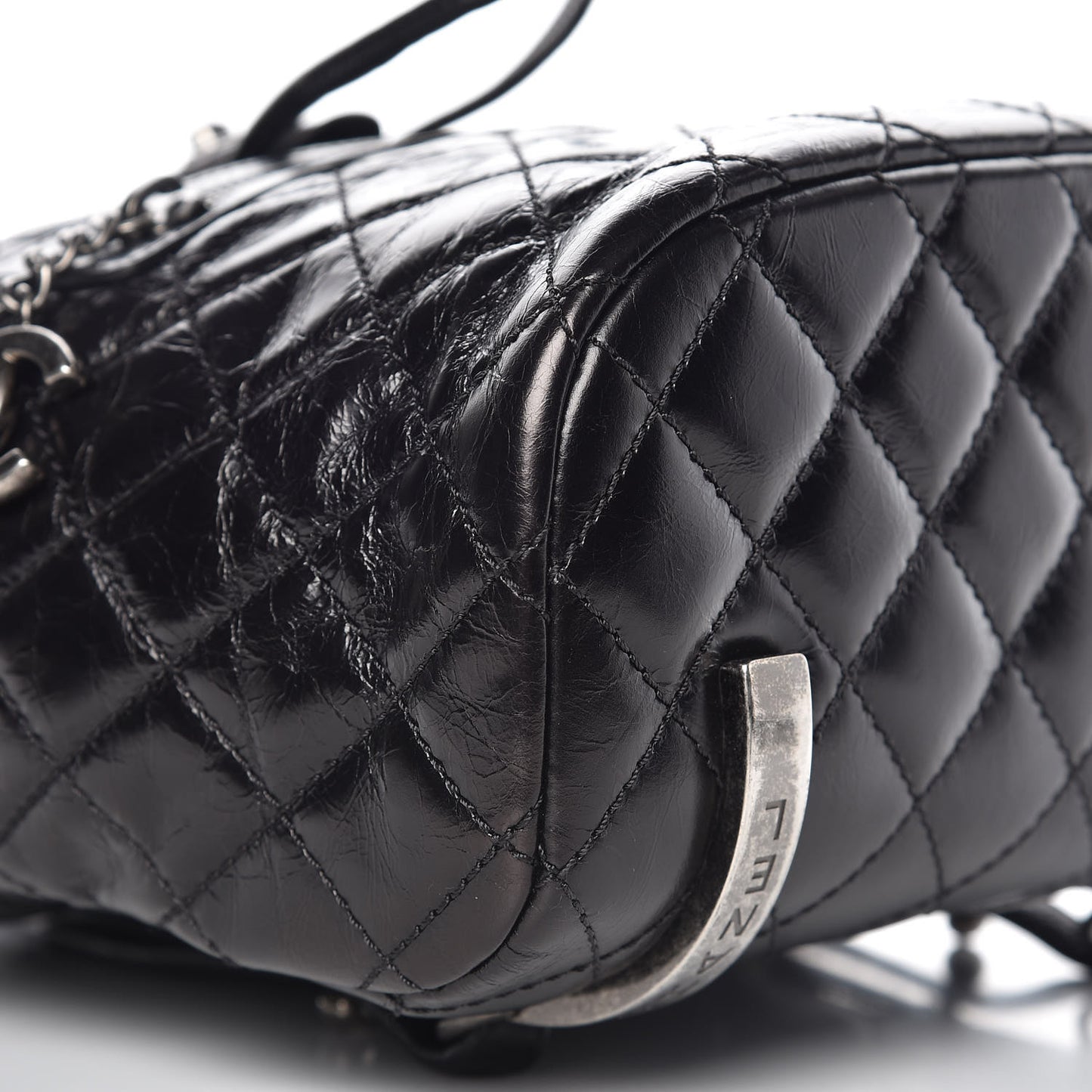 Glazed Calfskin Quilted Small Salzburg Mountain Backpack Black