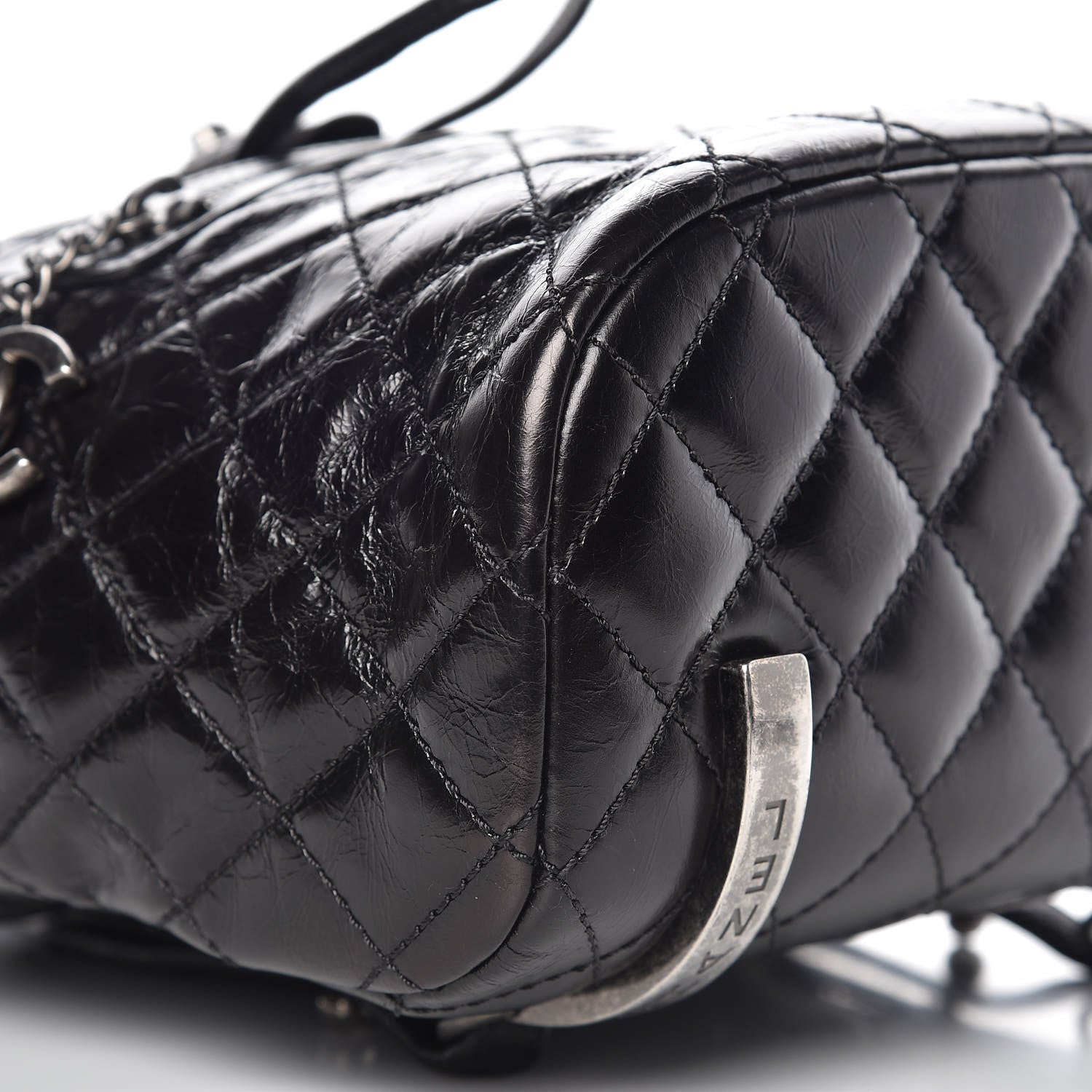 Chanel Glazed Calfskin Quilted Small Salzburg Mountain Backpack Black 9 of 10