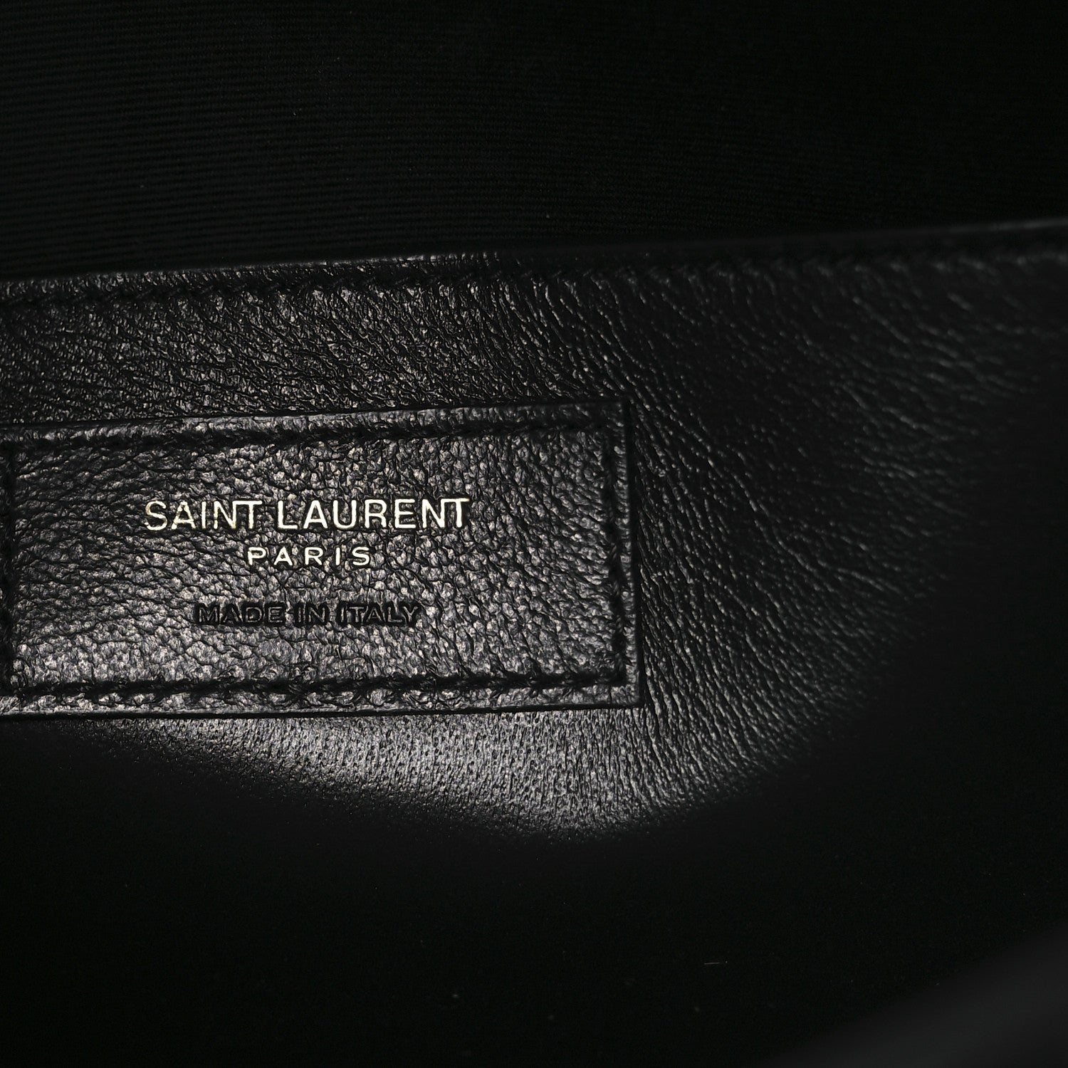 Saint Laurent Shiny Calfskin Crocodile Embossed Manhattan Baguette Black 6 of 12