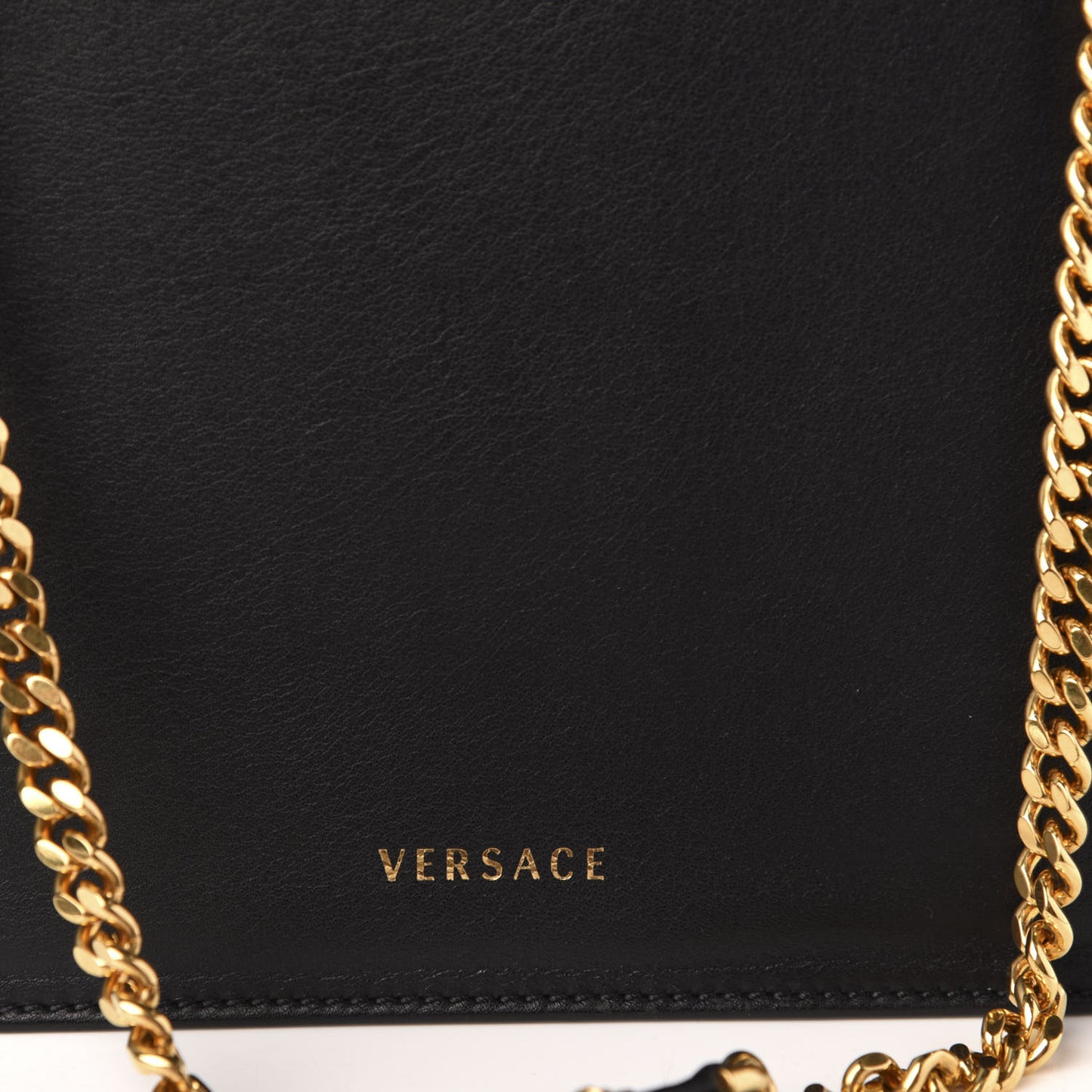 Vitello Barocco Virtus Top Handle Shoulder Bag Black