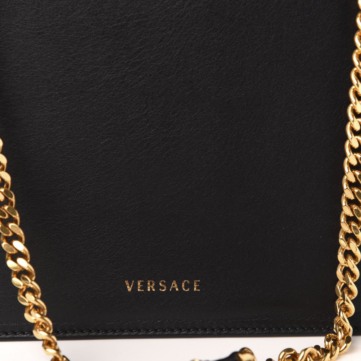 Versace Vitello Barocco Virtus Top Handle Shoulder Bag Black 10 of 11