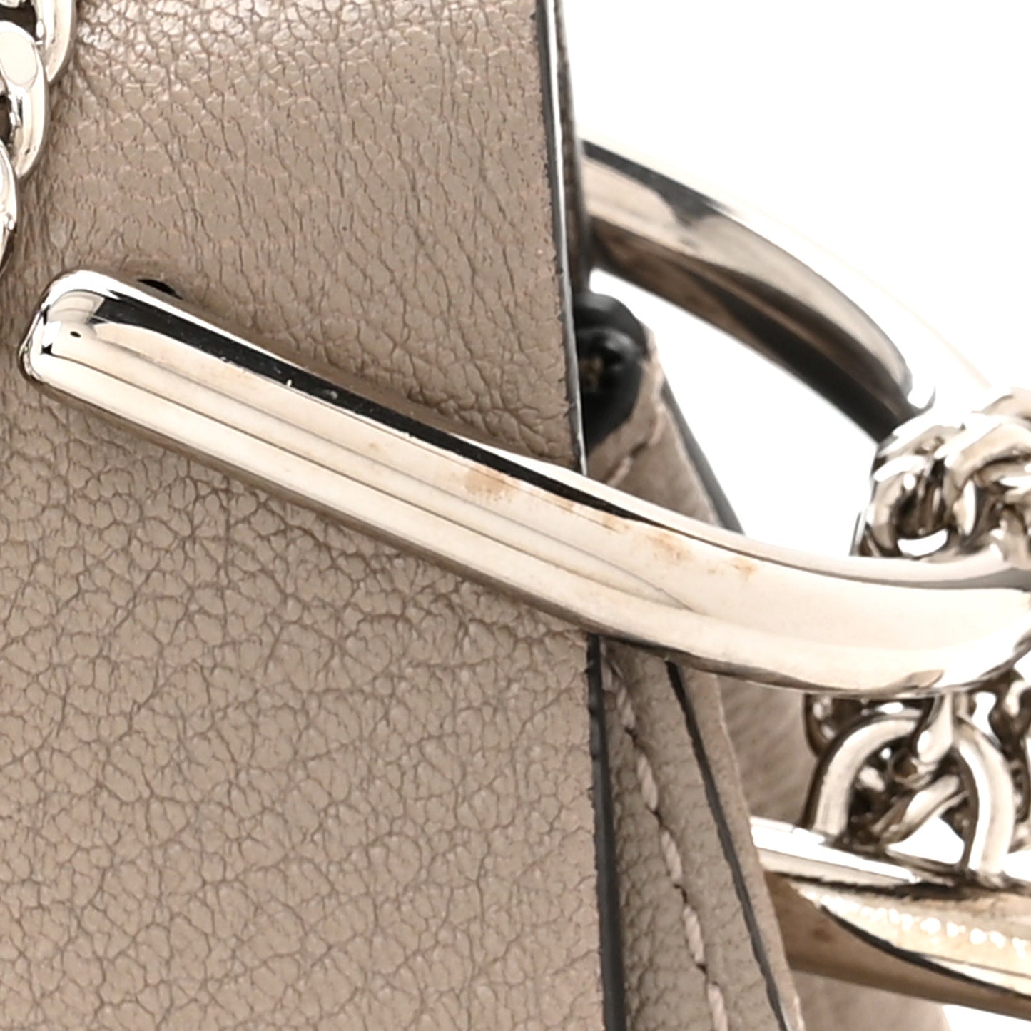 Grained Lambskin Mini Drew Shoulder Bag Motty Grey