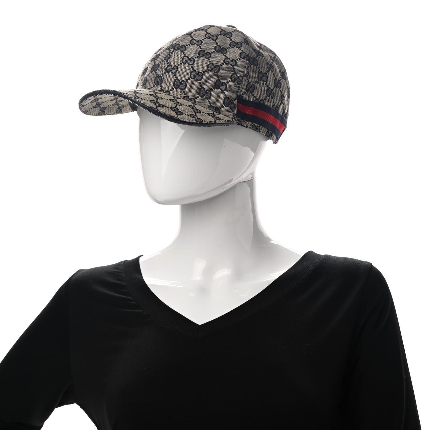 Gucci Monogram Web Baseball Hat XL Beige Blue 2 of 10