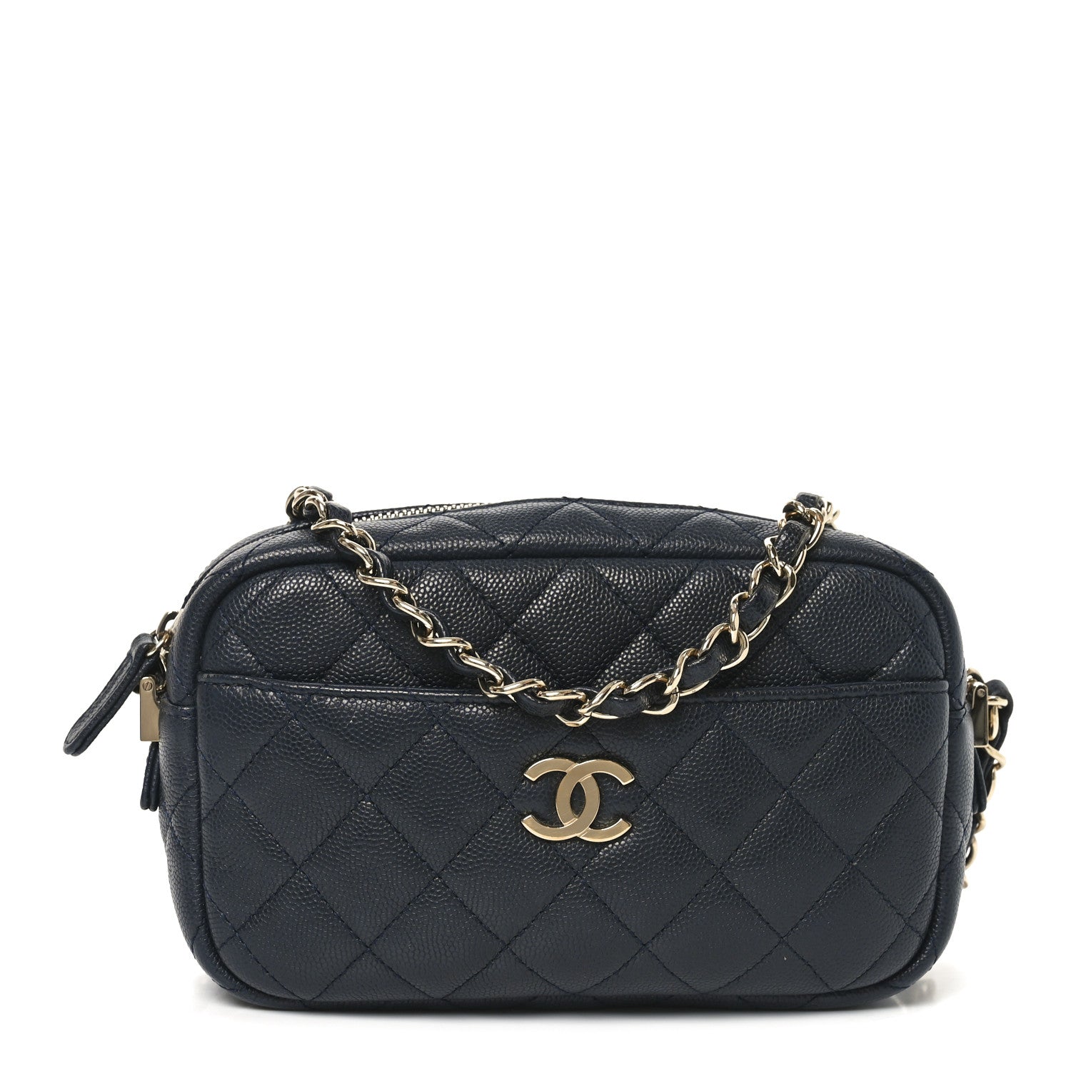 Chanel Caviar Quilted Camera Case Navy 1 of 10