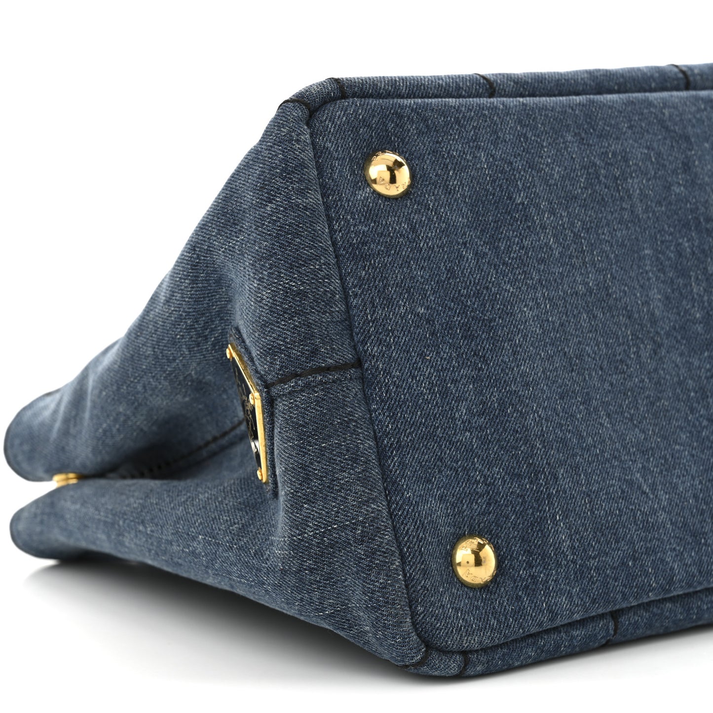 Denim Small Logo Tote Bleu