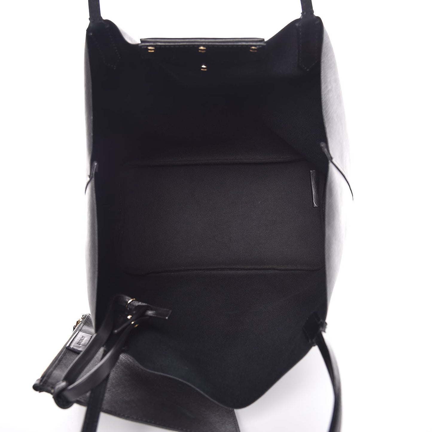 Textured Coated Canvas Rottweiler Print Medium Antigona Tote Black