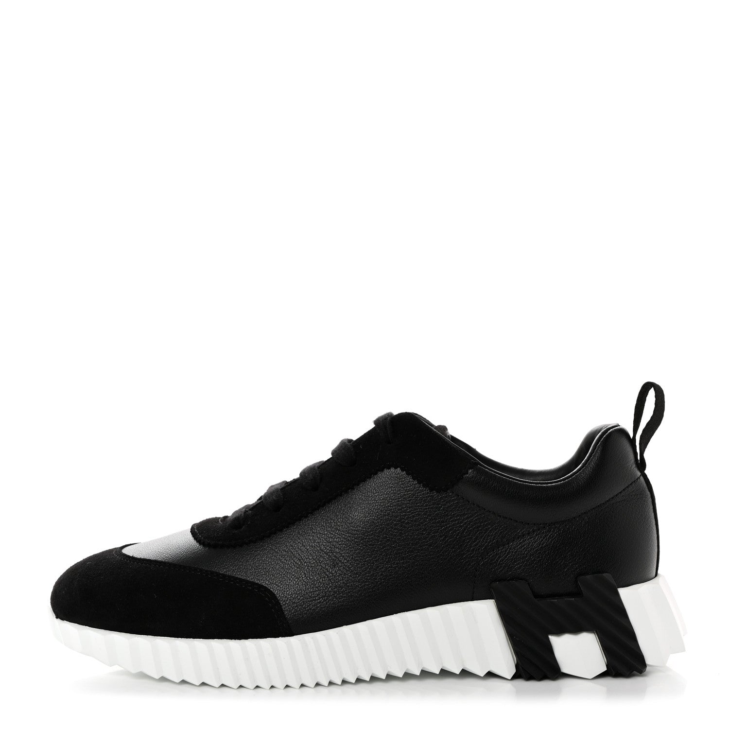 Hermes Goatskin Suede Goatskin Bouncing Sneakers 39 Black 1 of 8