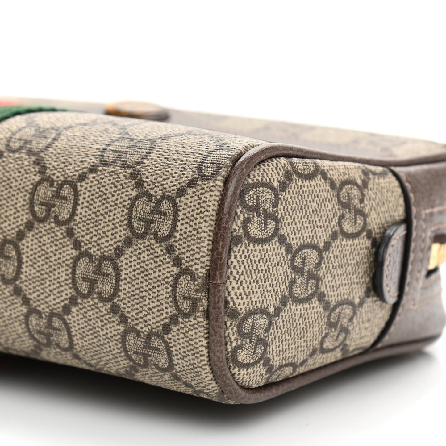GG Supreme Monogram Web Small Ophidia Belt Bag 85 34 Dark Brown